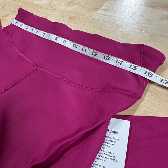 Lululemon Base Pace High-Rise Fleece Tight 28" Wild Berry Women's Size 14 NWT - Picture 9 of 11